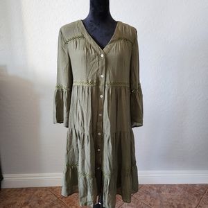 Indigo Rose button up dress, size XL